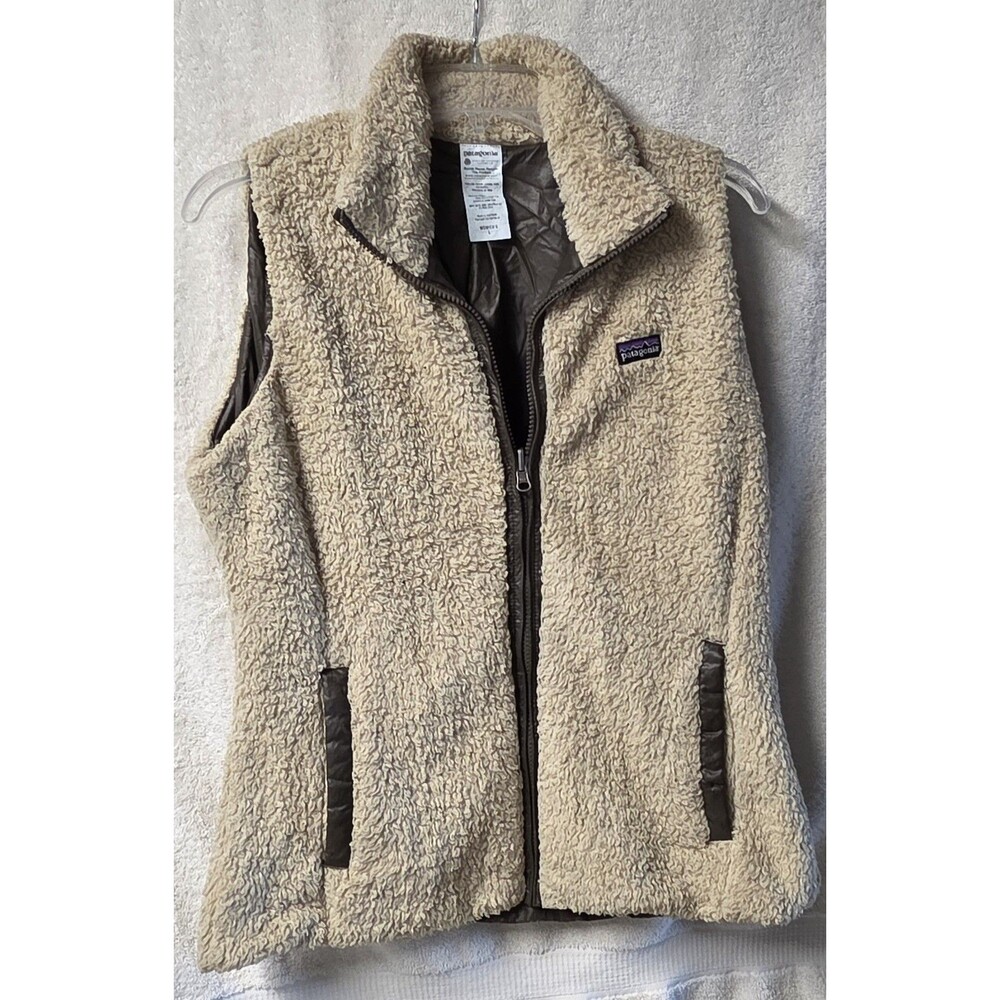 Patagonia Los Gatos Fleece Sherpa Vest Women's Large Pampas Tan El Cap Khaki